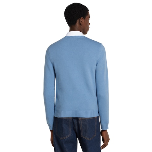 インターシャ フェルトウール ニット セーター