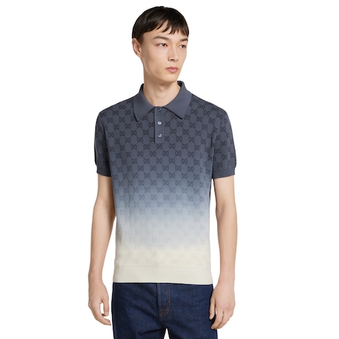 Polo in maglia di cotone GG jacquard