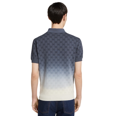 Polo in maglia di cotone GG jacquard