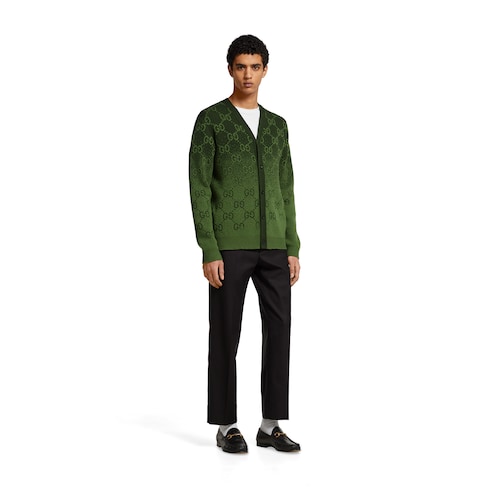 Cardigan en jacquard de laine GG