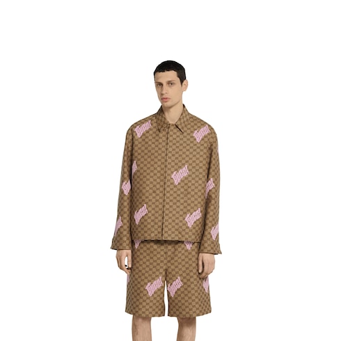 Veste en toile en mélange de lin avec broderie