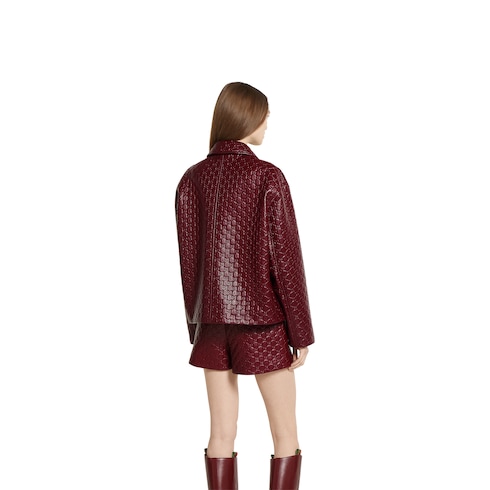 Übergroße Jacke aus Leder mit geprägtem GG