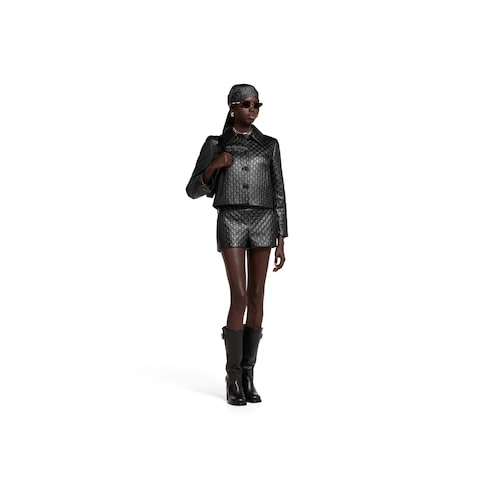 Embossed GG leather jacket