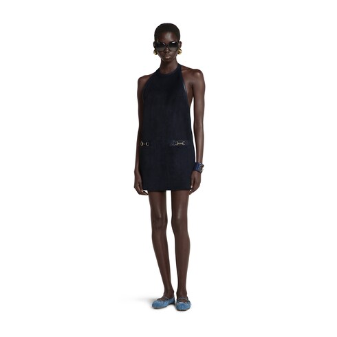 Robe dos nu en daim avec détail Mors