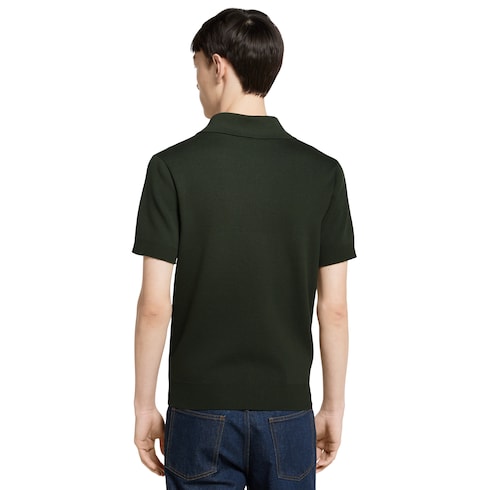 Polo de algodón y seda con intarsia