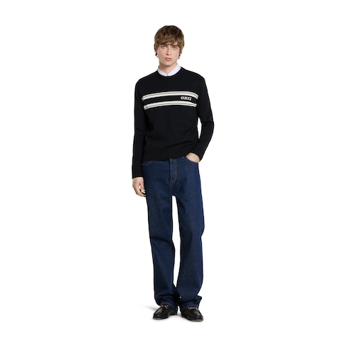 Jersey de algodón y seda con intarsia