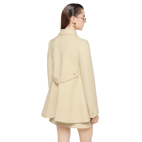 Textured wool tweed coat