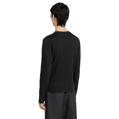 T-shirt en coton côtelé avec broderie