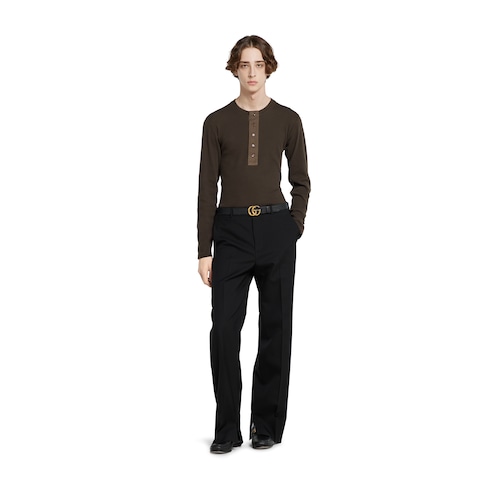 T-Shirt aus gerippter Baumwolle mit Stickerei