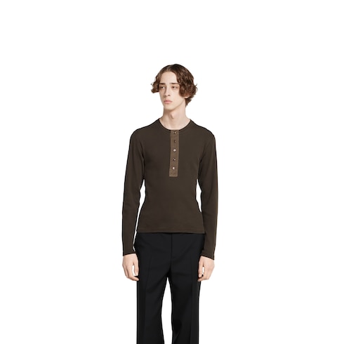 T-Shirt aus gerippter Baumwolle mit Stickerei