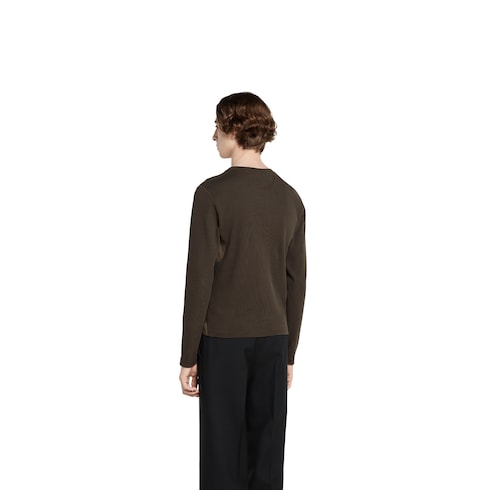 T-shirt in cotone a coste con ricamo
