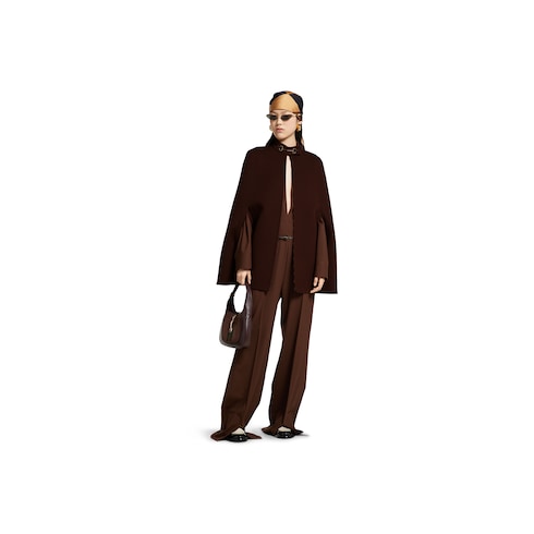 Jumpsuit aus leichter Wolle mit Horsebit-Gürtel