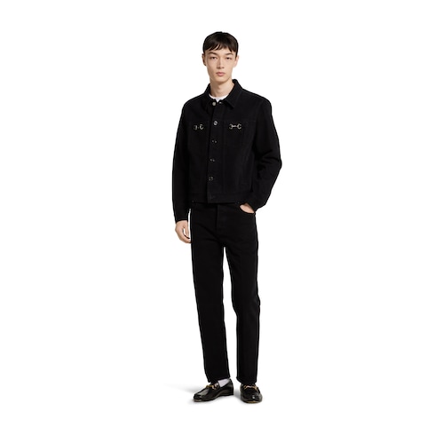 Pantalon court ajusté en denim