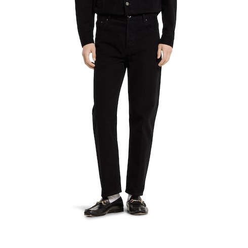 Pantalon court ajusté en denim