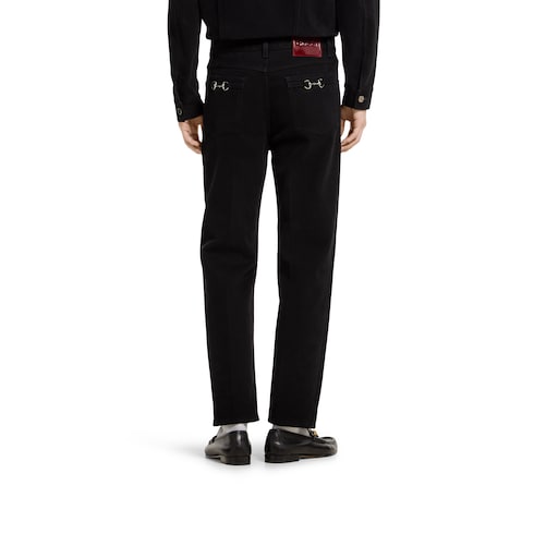 Pantalon court ajusté en denim