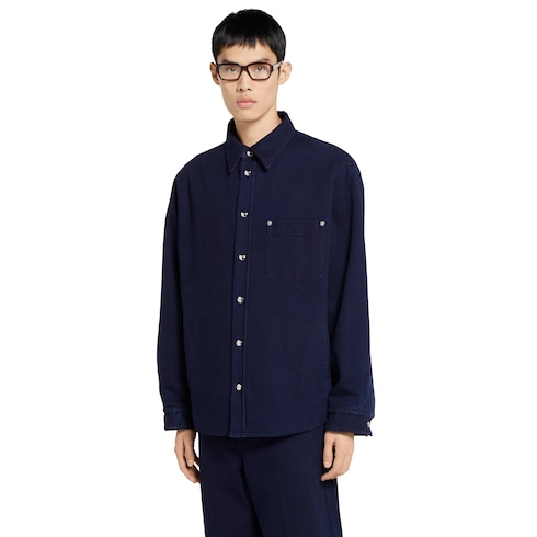 Reversible denim and flannel shirt 