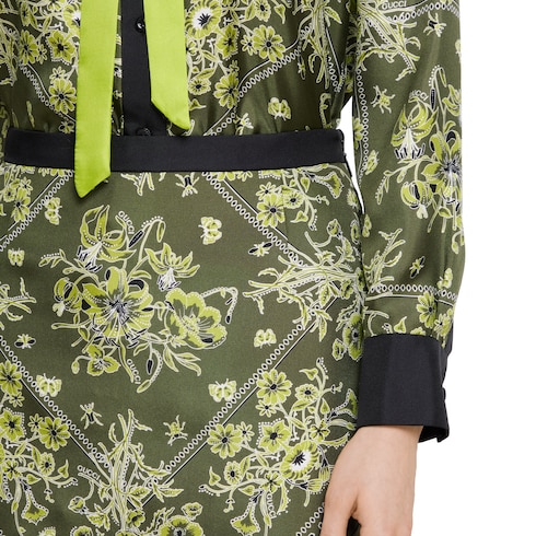 Jupe en twill de soie imprimé