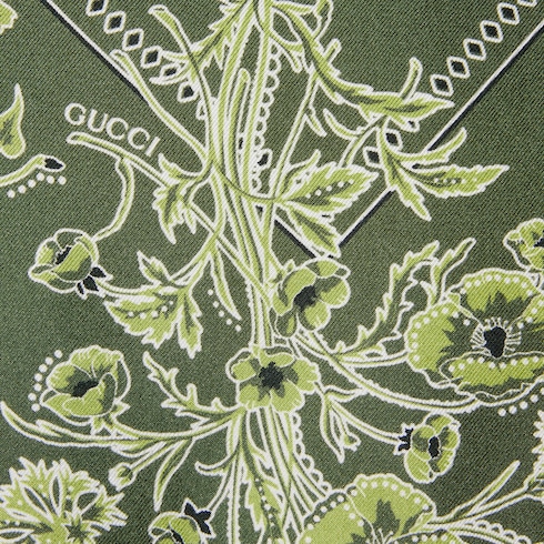 Printed silk twill skirt