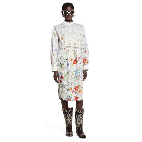 Robe en popeline de coton imprimé