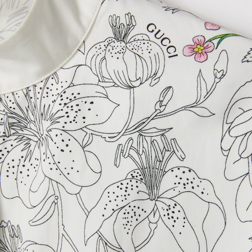 Robe en popeline de coton imprimé