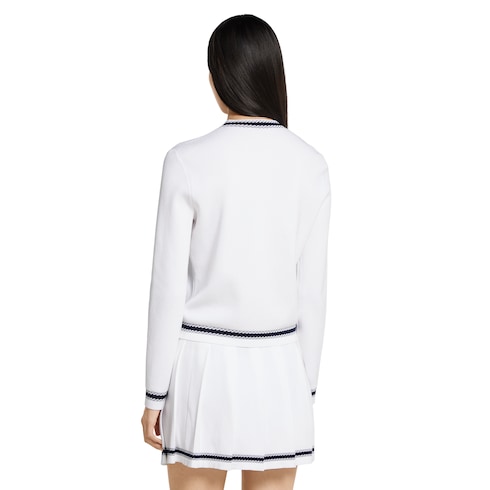 Cardigan aus Baumwolle mit Nadelstich und Intarsie