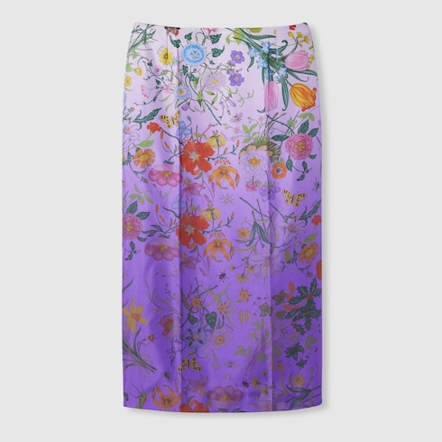 Jupe en twill de soie imprimé