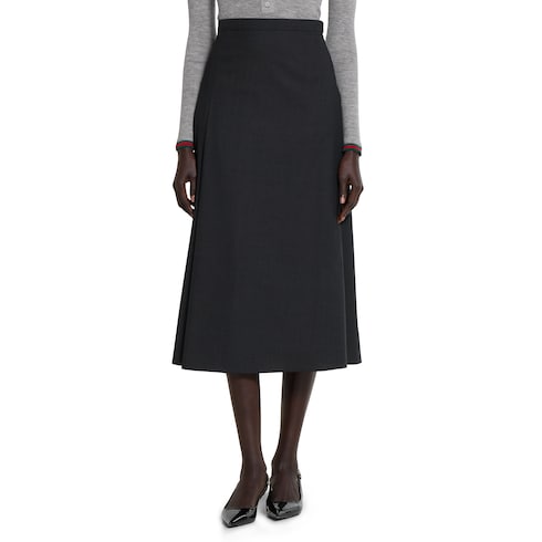 Wool skirt with embroidery