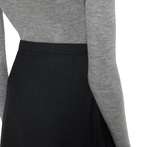 Wool skirt with embroidery