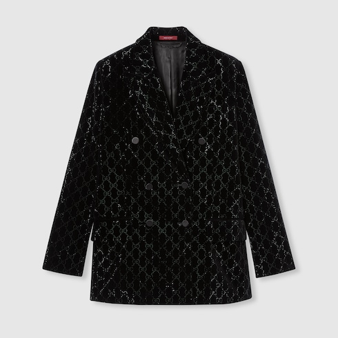 Veste en velours de coton brodé