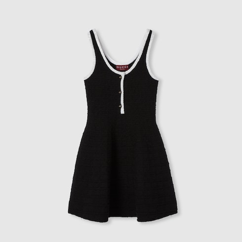 Tweed wool dress with embroidery