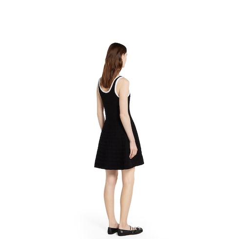 Tweed wool dress with embroidery