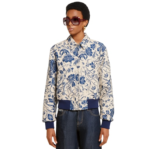 Flora cotton bouclé jacquard jacket