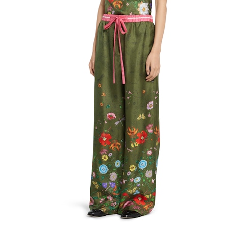 Printed silk pants