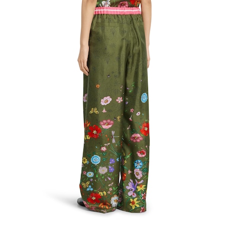 Printed silk pants