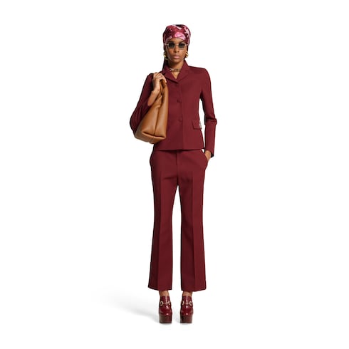 Crêpe wool silk jacket with tiger