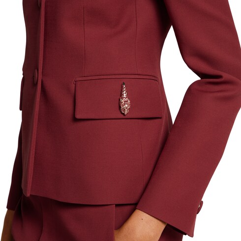 Crêpe wool silk jacket with tiger