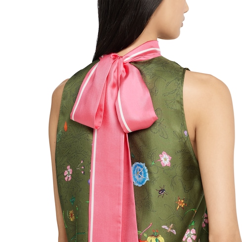 Printed sleeveless silk top