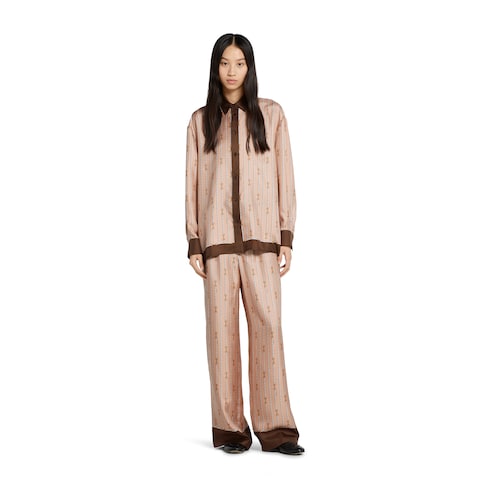 Camicia in twill di seta stampato