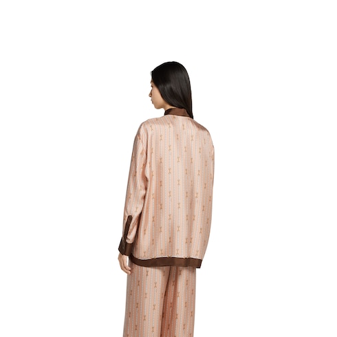 Printed silk twill shirt