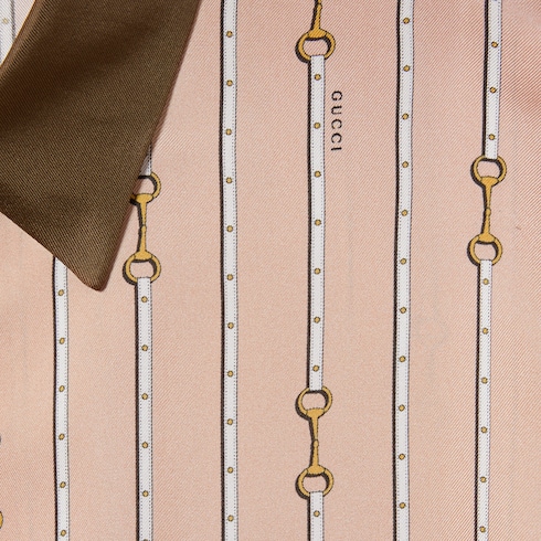 Camicia in twill di seta stampato
