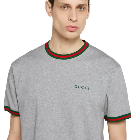 Camiseta de punto de algodón con bordado