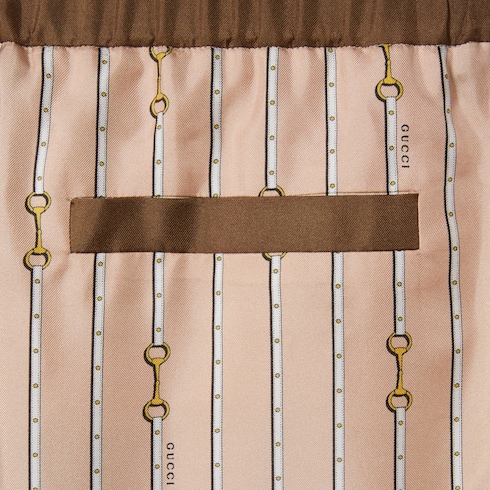 Pantalone in twill di seta stampato