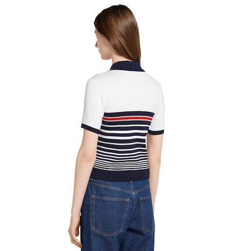 Poloshirt aus Baumwolle mit Nadelstich und Intarsie