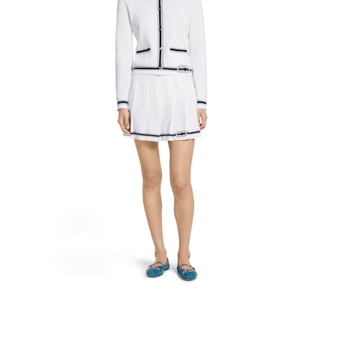 Jupe en coton stretch avec intarsia