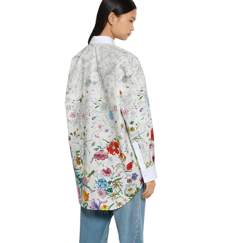 Camicia in popeline di cotone stampato
