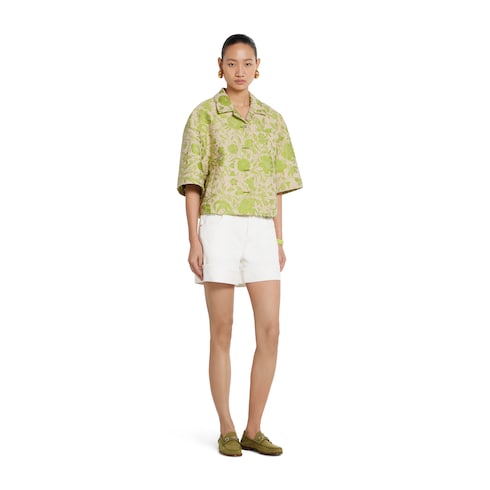 Shorts in denim cimosato di cotone