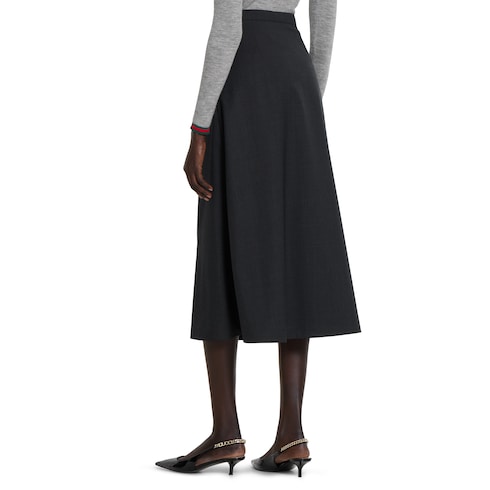 Wool skirt with embroidery