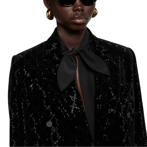Embroidered cotton velvet jacket
