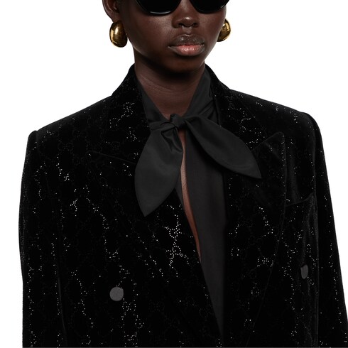 Veste en velours de coton brodé