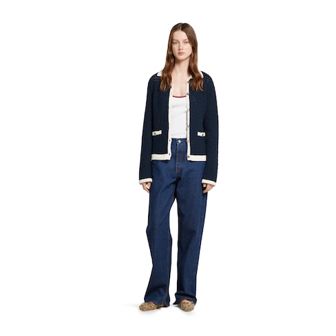 Fine cotton crochet cardigan